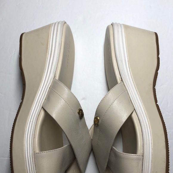 Cole Haan cream wedge sandals size 9 - Picture 7 of 12